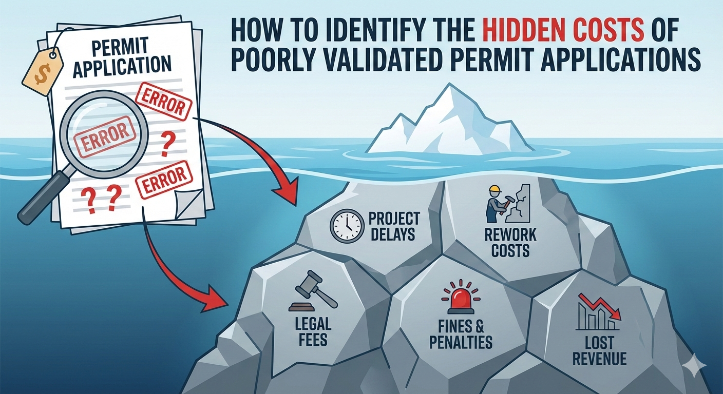 Modern municipal permitting software dashboard showing permit workflows and approval status